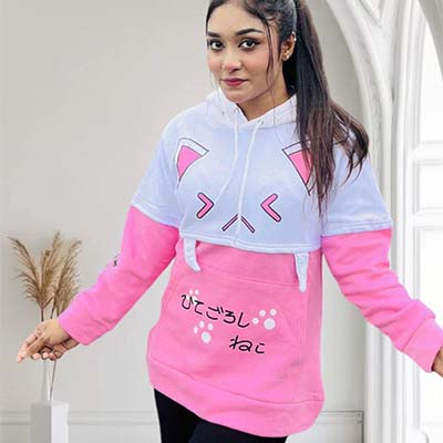 Women’s hoodie and trouser combo set with modern casual design